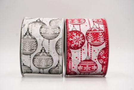 Ruban en fil de fer imprimé d'ornements élégants Noël_KF9672.KF9673 (1)